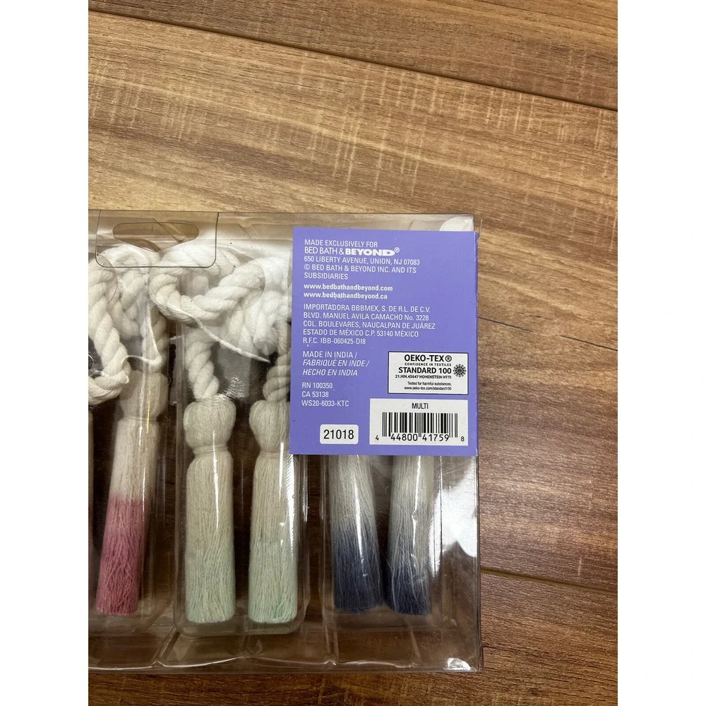 NEW WILD SAGE OMBRE TASSEL 4 PACK NAPKIN‎ RINGS